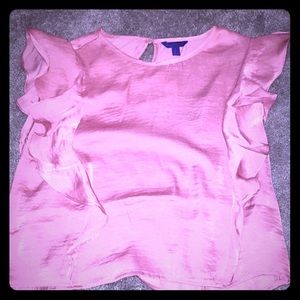 Pink ruffle crop top
